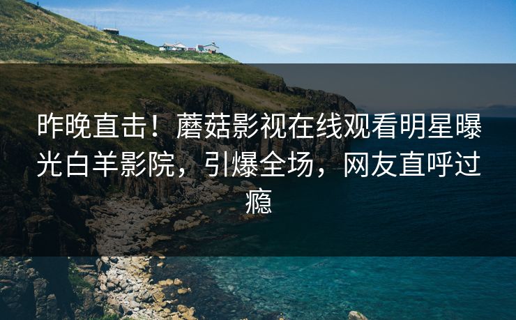 昨晚直击！蘑菇影视在线观看明星曝光白羊影院，引爆全场，网友直呼过瘾