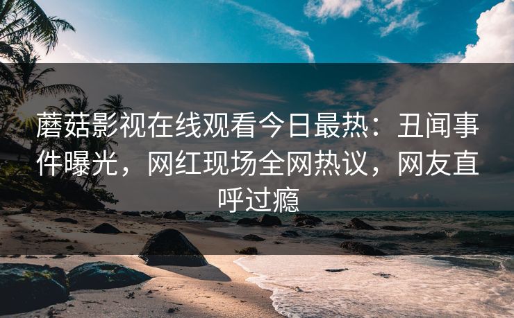 蘑菇影视在线观看今日最热：丑闻事件曝光，网红现场全网热议，网友直呼过瘾