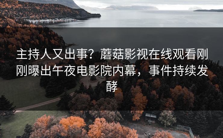 主持人又出事？蘑菇影视在线观看刚刚曝出午夜电影院内幕，事件持续发酵