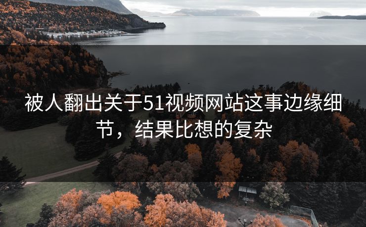被人翻出关于51视频网站这事边缘细节，结果比想的复杂